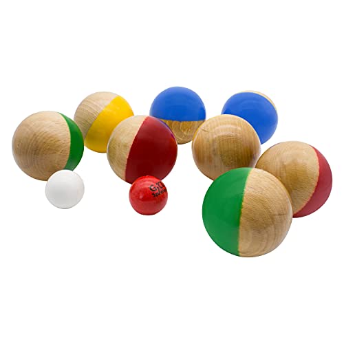 GICO Juego de Petanca de Madera Maciza, 8 Bolas, diámetro 7 cm - 3011