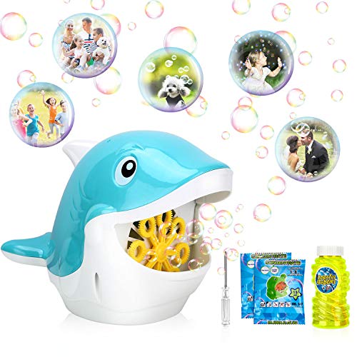 Gifort Maquina Burbujas para niños, soplador de Burbujas automático Cute Ballena Bubble Maker con solución de jabón para Juguetes Ideales para niños