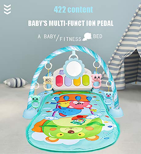 Gimnasio Bebe Baby Gym Alfombrillas De Juego Musicales para Piso Kick Play Piano Gym Centro De Actividades con Luces Musicales Colgantes Juguetes para Bebés De 0 A 36 Meses De Edad,Rosado