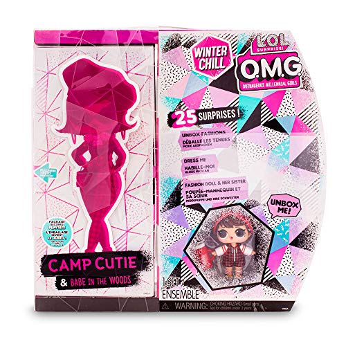 Giochi Preziosi- L.O.L Surprise OMG Winter Chill: Camp Cutie y Babe in The Woods Muñeca y Miniatura, Multicolor (LLUE3200)