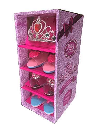 Girls Pink Pretty Princess Shoes Diamante Dress Up Fancy Gift Set (Set of 3 Shoes & Pink Tiara) by pretty princess