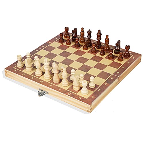 GIVROLDZ Juego De Ajedrez Magnético, con Ranuras Almacenamiento Fieltro Y Piezas Ajedrez Talladas A Mano Juego Mesa Tácticas Clásicas Juegos De Ajedrez Viaje Plegables Portátiles De Madera,39 * 39cm