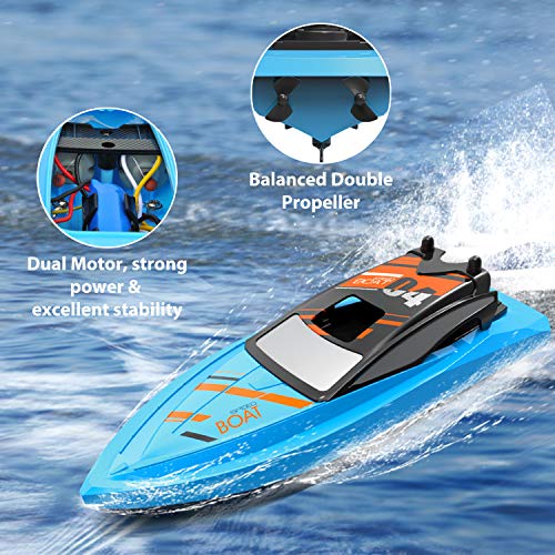 Gizmovine Barco Teledirigido para Piscinas y Lagos , RC Barco de Alta Velocidad de 2.4GHz , Juguetes del Barco Que Compiten con de la Aventura para Los Muchachos y Las Muchachas