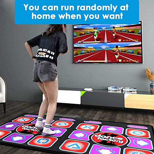 GJCrafts Alfombrilla de baile doble, TV HD Multifuncional y alfombrilla de baile de doble uso para ordenador, manta de juegos deportiva, yoga, 3D, antideslizante, sin hilos