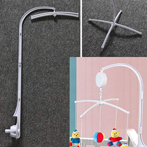 GLASSNOBLE Soporte para Cuna, 88cm Cama de bebé Sonajeros Colgantes Juguetes Percha DIY Colgante Cuna de bebé Cama móvil Campana Soporte de Juguete Blanco