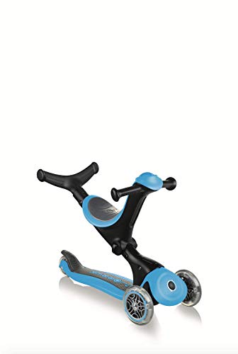 Globber Patinete 3 Ruedas Modelo GO UP Deluxe Sky Blue, Azul Claro, à Partir de 15 Meses