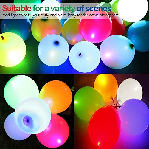 Globos de luz LED, paquete de 40 unidades, que brillan en la oscuridad, suministros de fiesta de neón y suministros para fiestas de 8 a 24 horas