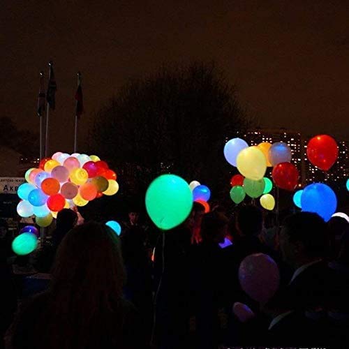 Globos de luz LED, paquete de 40 unidades, que brillan en la oscuridad, suministros de fiesta de neón y suministros para fiestas de 8 a 24 horas