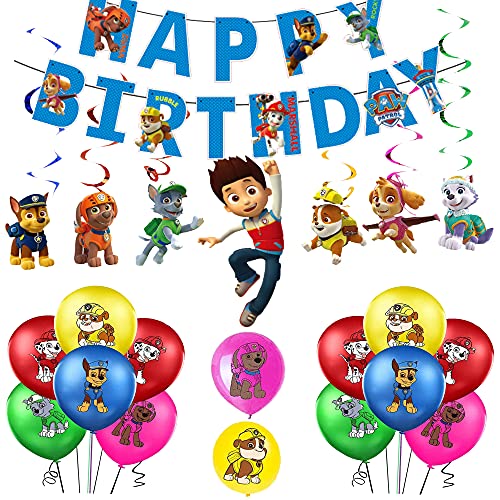 Globos Paw Dog Patrol Globos Patrulla Canina Globos Cumpleaños Patrulla Canina Decoración Cumpleaños Patrulla Canina Pancarta Cumpleaños Patrulla Canina Decoración Remolinos Paw Dog Patrol