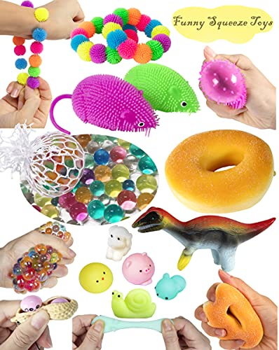 Gmajtars Bubble Fidget Sensory Toys Pack, Set de Fidget Juguetes Antiestrés Sensoriales Figwt Fillet Fifget Figet Figettoy Burbujas Toy Mochi Pelotas Box Regalos para Niños Adultos Navidad Cumpleaños