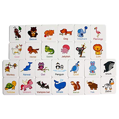 Gobus 56pcs Tarjetas de Memoria Tarjetas de Rompecabezas de cognición Palabras de la Historia Forma Rompecabezas a Juego Tarjeta de educación temprana Juguetes en una Caja (Cognición de Letras)