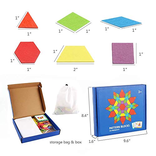 GoGlor Tangram Infantil Juguetes Montessori De Madera 155 PCS Jigsaw Puzzle, Niños Wood Rompecabezas Juego DIY Geométrico Matematicas Material Montessori con 24 Tarjetas De Diseño