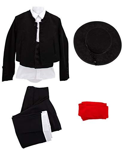 Gojoy shop- Traje Corto Flamenco Disfraz Cordobés para Niños para Ferias, Romerías y Cruces de Mayo, Contiene Sombrero, Chaqueta, Chaleco, Camisa, Pantalón y Faja. 6 Tallas Diferentes. (2)