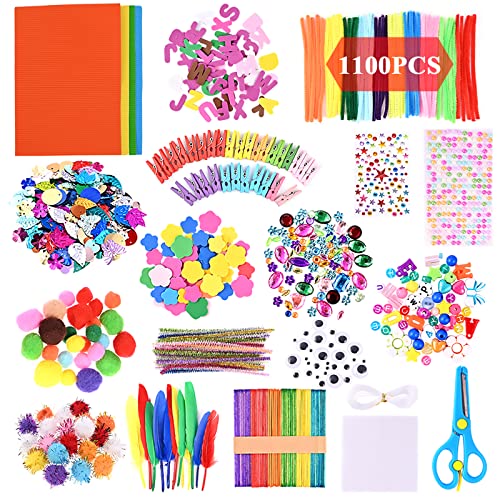 GOLDGE Kit de Manualidades para niños, Pipe Cleaners Crafts Set Pompones Ojos Manualidades Kit Crafts Set y Pipe Cheners para DIY Art Supplies Creativo Regalo Manualidades Labores para Niños