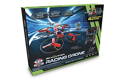 Goliath 90293, dron Sky Viper MDA Racing, cuadricóptero, carrera con hasta 4 drones, arranque automático, función de aterrizaje y flotante, sistema de estabilización, principiantes y modo profesional.