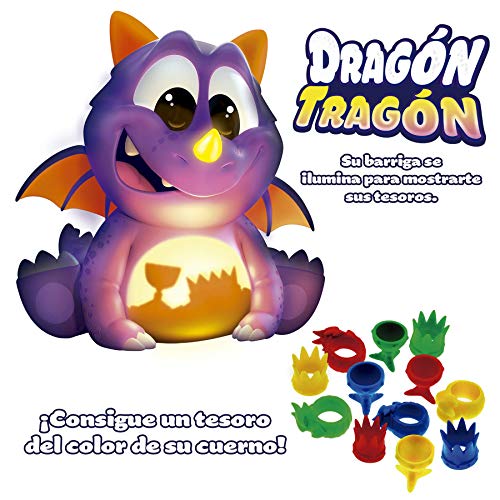 Goliath Dragón Tragón. ¡Su Barriga se Ilumina Recuerda los Colores y saca el Tesoro Correcto Morado (31228)