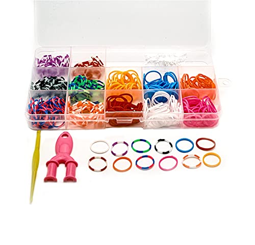 Gomillas para Hacer Pulseras de Colores, Gomitas Pulseras Banda Elástica para Hacer Pulseras con Gomas, Bandas de Goma de Juguete para Niños, Kit Para Pulseras conjunto de tejido de banda de goma