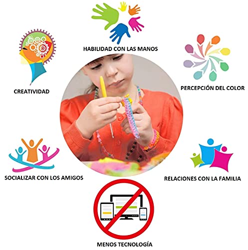 Gomillas para Hacer Pulseras de Colores, Gomitas Pulseras Banda Elástica para Hacer Pulseras con Gomas, Bandas de Goma de Juguete para Niños, Kit Para Pulseras conjunto de tejido de banda de goma