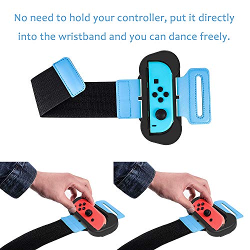 GoolRC 2 Piezas de Pulsera Compatible con para Joy-con Tira Ajustable para la muñeca con Cierre de Nylon Compatible con Just Dance