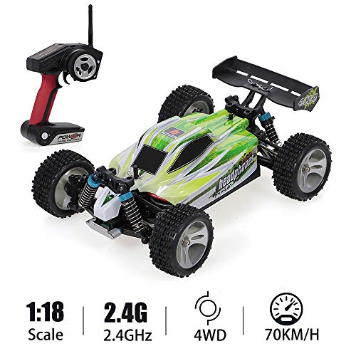 GoolRC Coche WLtoys A959-B, 70KM / h de Alta Velocidad 2.4G 1/18 Escala 4WD Coche eléctrico RTR Buggy RC para niños Adultos