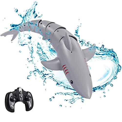 Goolsky K23 RC Tiburón Mini Shark RC Pez Control Remoto Juguete 2.4G Barco RC Subacuático Barco de Carreras Eléctrico Juguete Parodia Juguete al Aire Libre de Verano