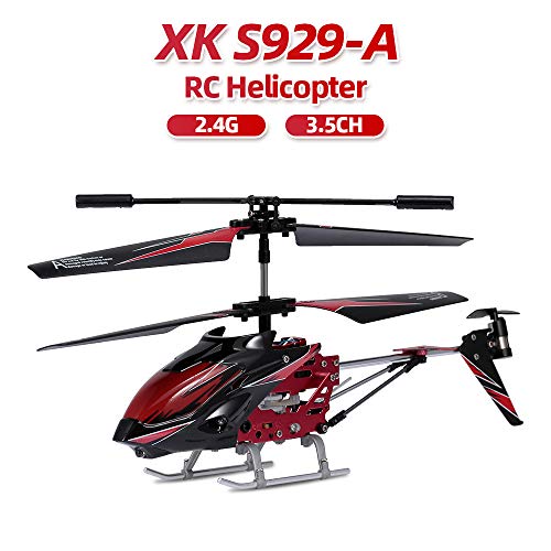 Goolsky Wltoys XK S929-A Helicóptero Radiocontrol RC Helicopter con Giroscopio 2.4G 3.5CH w / Light RC Toys Juguete para Principiantes Niños Regalos