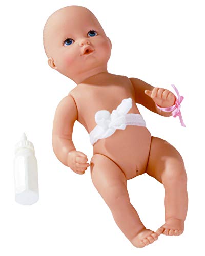 Götz 0753010 Newborn Aquini Girl Doll - 33 cm Bathing Baby Doll Without Hair and Painted Blue Eyes - Suitable For Children Over 18 Months