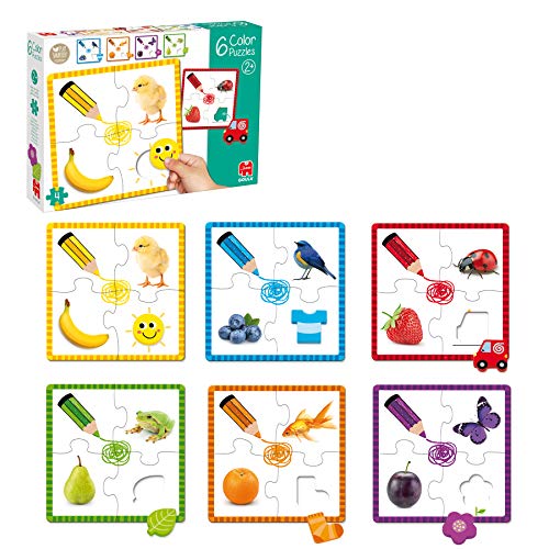 Goula - 6 color puzzle - Puzzle de cartón para aprender los colores para niños a partir de 2 años