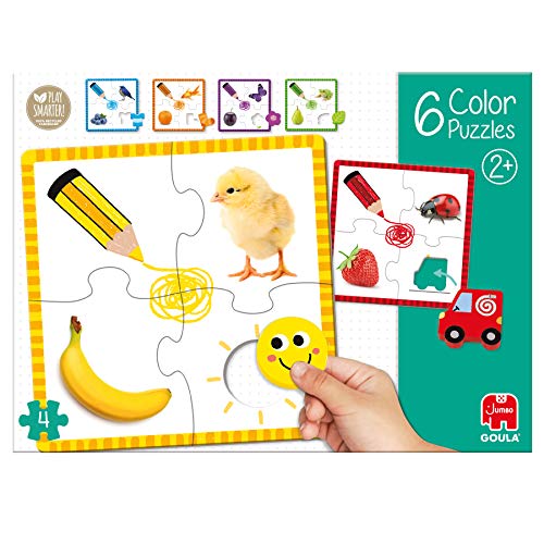 Goula - 6 color puzzle - Puzzle de cartón para aprender los colores para niños a partir de 2 años