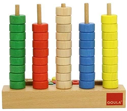 Goula Abacus Ábaco vertical madera, multicolor (51050) , color/modelo surtido