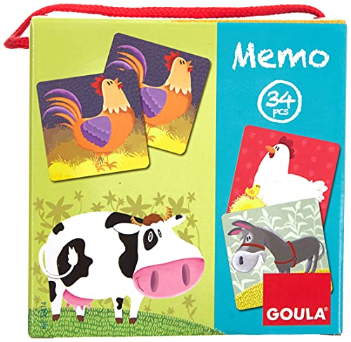 Goula- Memo: Loto Animales Granja Juego para Niños, Multicolor (53414)