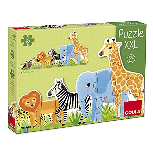 Goula- Puzzle XXL decreciente Selva - Puzzle de carton de piezas grandes para niños a partir de 2 años