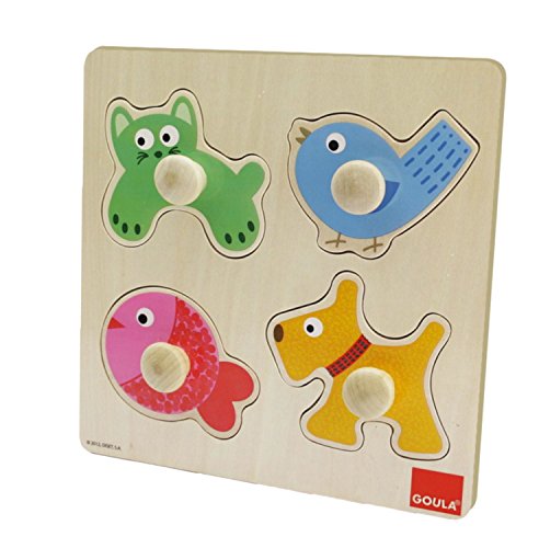 Goula - Puzzles animales domésticos, Encajable de madera a partir de 1 año