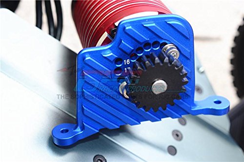 GPM Losi 1/6 Super Baja Rey 4X4 Desert Truck Upgrade Parts Aluminium Motor Mount Plate with Heat Sink Fins - 1Pc Set Blue