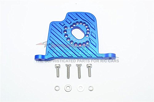 GPM Losi 1/6 Super Baja Rey 4X4 Desert Truck Upgrade Parts Aluminium Motor Mount Plate with Heat Sink Fins - 1Pc Set Blue