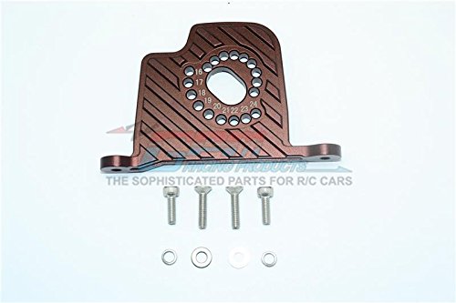 GPM Losi 1/6 Super Baja Rey 4X4 Desert Truck Upgrade Parts Aluminium Motor Mount Plate with Heat Sink Fins - 1Pc Set Brown