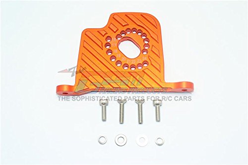 GPM Losi 1/6 Super Baja Rey 4X4 Desert Truck Upgrade Parts Aluminium Motor Mount Plate with Heat Sink Fins - 1Pc Set Orange