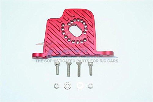 GPM Losi 1/6 Super Baja Rey 4X4 Desert Truck Upgrade Parts Aluminium Motor Mount Plate with Heat Sink Fins - 1Pc Set Red