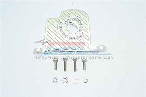 GPM Losi 1/6 Super Baja Rey 4X4 Desert Truck Upgrade Parts Aluminium Motor Mount Plate With Heat Sink Fins - 1Pc Set Silver