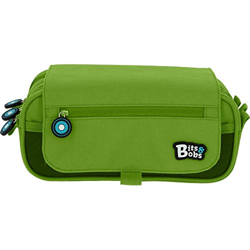 Grafoplás Bits & Bobs, Estuche Escolar 3 Compartimentos con Solapa, 23 cm, Verde