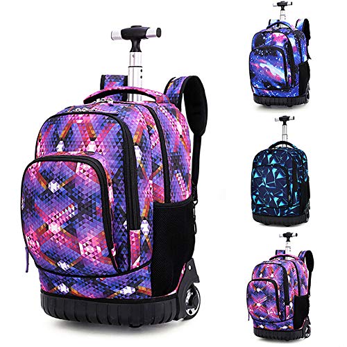 GRANDLIN Mochila con ruedas, para equipaje, escuela, libros, para portátil, multifunción, con ruedas, para estudiantes universitarios, escolares, para viajes, niños y niñas, Galaxy