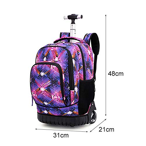 GRANDLIN Mochila con ruedas, para equipaje, escuela, libros, para portátil, multifunción, con ruedas, para estudiantes universitarios, escolares, para viajes, niños y niñas, Galaxy