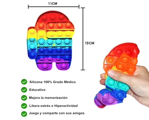 GreenBus Pop it Amongus Fidget Toy - Juguete Pop it antiestres - Juguete sensorial popit Push Bubble antiestres niños y Adultos