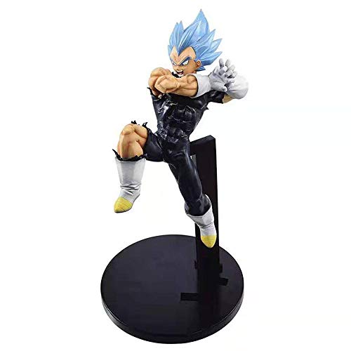 GUANGHHAO Dragon Ball Super Blue Battle Son Goku Vegeta Anime Figura 20cm-Super Saiyan Man-Figurine Decoración Adornos Coleccionables Juguete Animaciones Modelo de Personaje