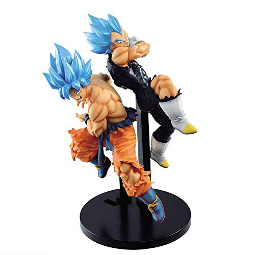 GUANGHHAO Dragon Ball Super Blue Battle Son Goku Vegeta Anime Figura 20cm-Super Saiyan Man-Figurine Decoración Adornos Coleccionables Juguete Animaciones Modelo de Personaje