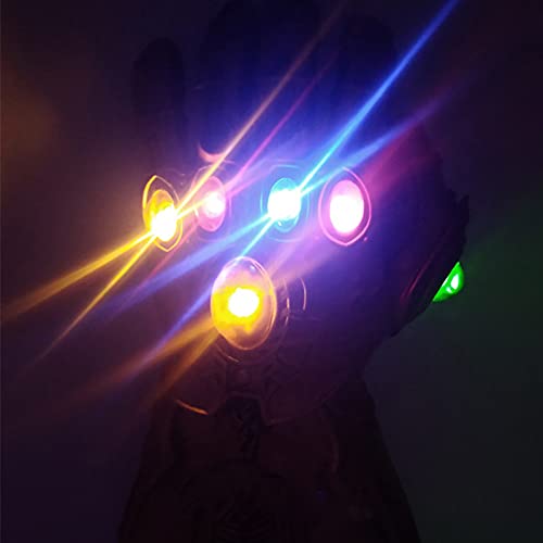 Guantelete para Adulto/Niño de Iron Man Vengadores Endgame, Guantelete Gemas del Infinito, con Efectos Luminosos Disfraz de Cosplay Halloween CHILD