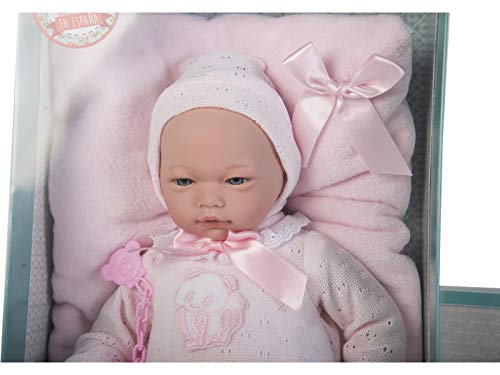 Guca, Muñeca baby reborn andrea polaina jersey y cojin rosa s/ pelo 46 cm, Modelos Surtidos