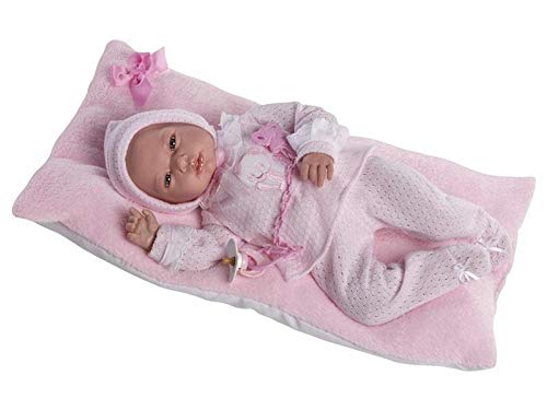 Guca, Muñeca baby reborn andrea polaina jersey y cojin rosa s/ pelo 46 cm, Modelos Surtidos