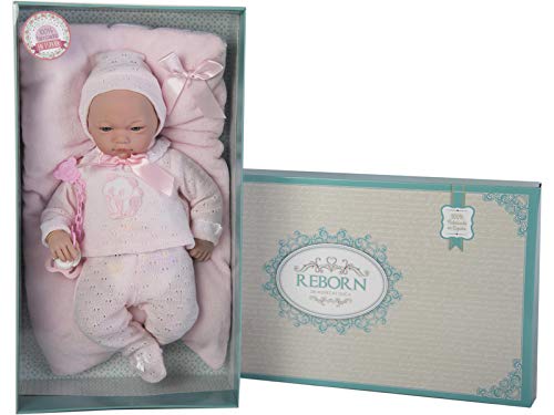 Guca, Muñeca baby reborn andrea polaina jersey y cojin rosa s/ pelo 46 cm, Modelos Surtidos