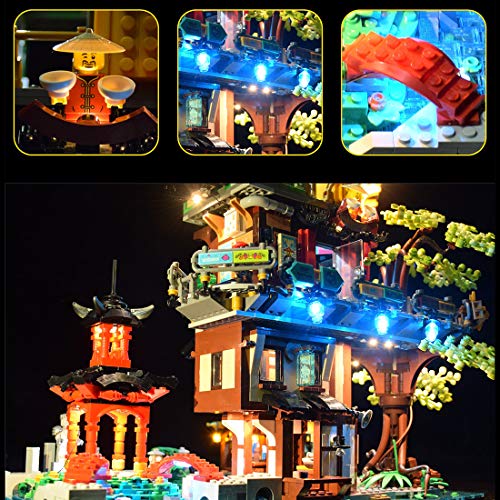 GUDA Juego de iluminación LED para jardín Lego 71741 Ninjago de la ciudad, juego de luces LED compatible con Lego, sin set Lego